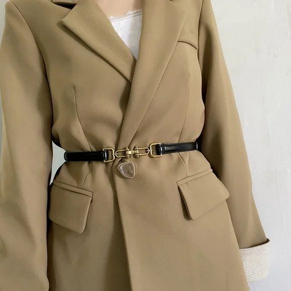 #751 🛑24 Elegant Waist-Hugging Vintage Matte Thin Belt - Picture 2 of 4